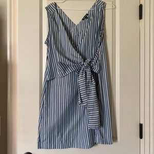 Blue and white striped dress